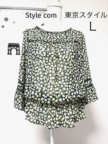빅 사이즈! Style com 도쿄 스타일 꽃무늬 튜닉 블라우스 11호
