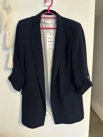 자라 롤업 슬리브 블레이저 네이비 사이즈 M