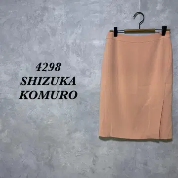 시즈카코무로 미디 스커트 슬릿 일본제 살몬 핑크 L 3914