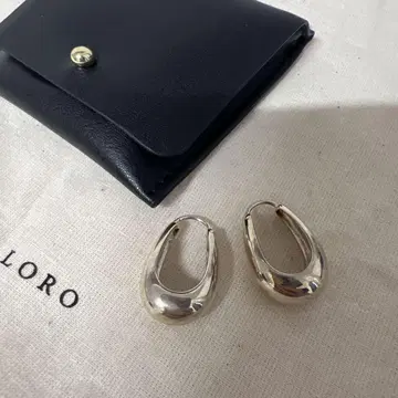 LORO Ppierce02 실버 후프 귀걸이 수납 케이스 포함