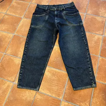 다크 블루 와이드 레그 데님 M DEEPBLUE