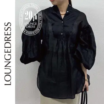 새상품 Loungedress 린넨 개더 튜닉 라운지 드레스 블랙