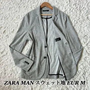 ZARA MAN 테일러드 자켓 맨투맨 소재 그레이 네이비 싱글