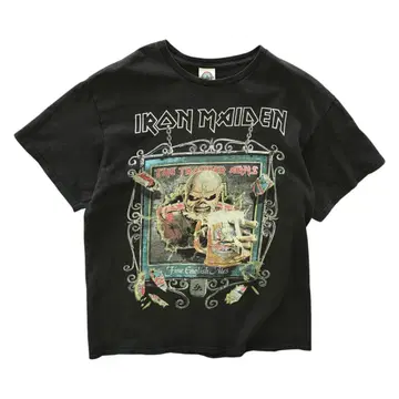 00s IRON MAIDEN 빈티지 티셔츠 투어 T 블랙