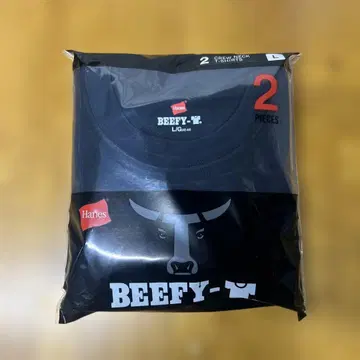 Hanes BEEFY-T 블랙 L 사이즈 2장입
