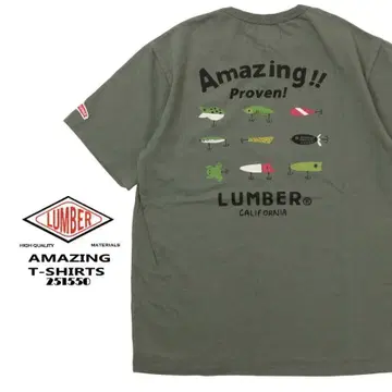새상품 25년 봄/여름 LUMBER 럼버 올드 루어 티셔츠 카키 XL