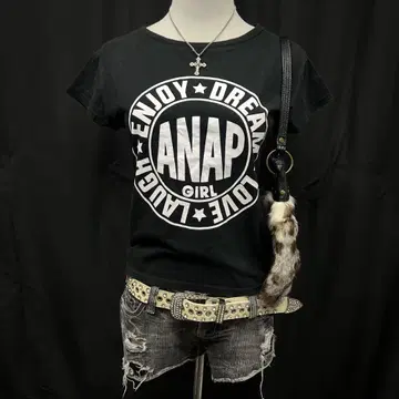 헤이세이 갸루 y2k 그런지 피치 티 반팔 티셔츠 영문 punk ANAP