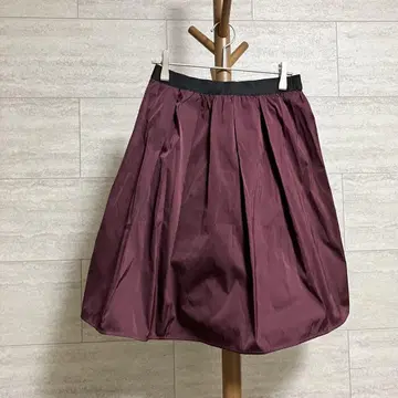 GALLARDAGALANTE 스커트 일본제 새틴 플레어 허리밴딩