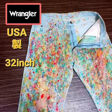 Wrangler 랭글러 USA제 페인트 가공 청바지 32인치
