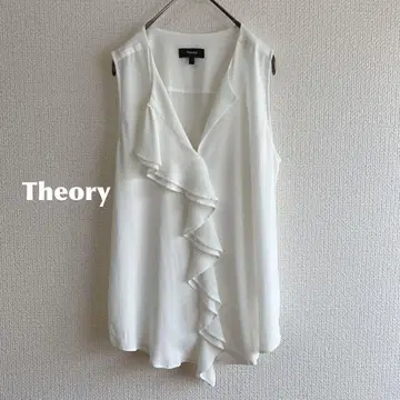 Theory 프릴 슬리브리스 블라우스 m65