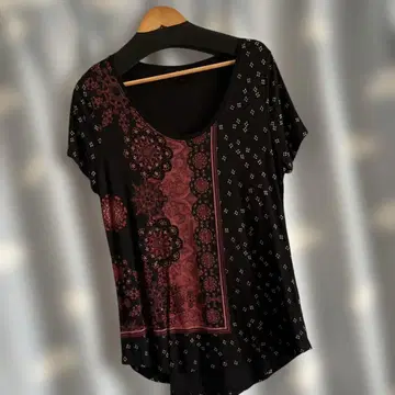 Desigual 반팔 튜닉 XL 블랙/레드