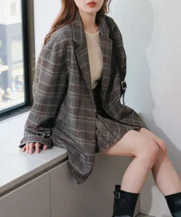 카스타네 자카드 체크 자켓