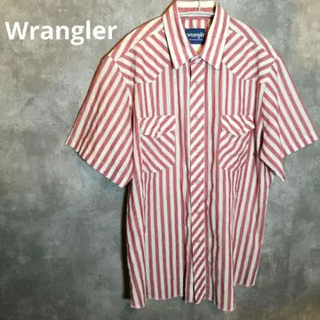 Wrangler 스트라이프 반팔 워크 셔츠 빈티지 L 사이즈