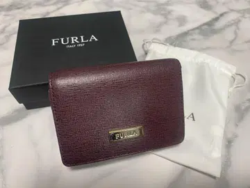 FURLA 와인 레드 3단 폴더형 지갑