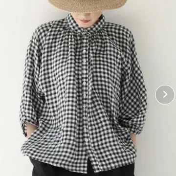 [Brocante / 브로캔트] 프렌치 린넨 깅엄 그랑 셔츠