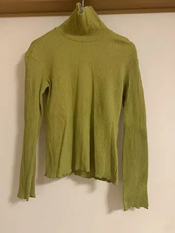 MAISON MARAIS 리브 터틀넥 긴팔 탑