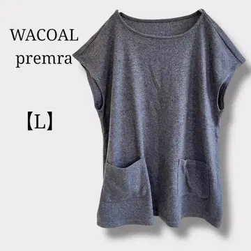 와코루 Premura 프레무라 반팔 튜닉 새상품급 다크 그레이 L 사이즈