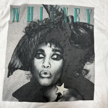 WHITNEY (휘트니) 포토 프린트 티셔츠 (M) 화이트