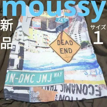 moussy 새상품 맨투맨 스커트 봄 마우지 신축 허리밴딩 풍경 무늬