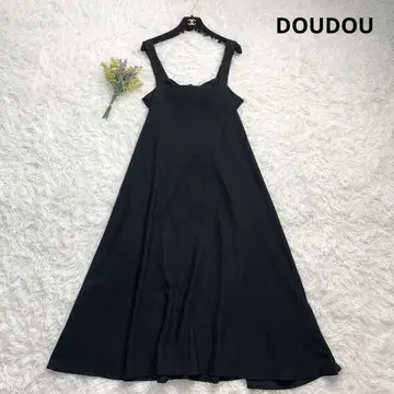 두두 DOUDOU 백 오픈 원피스 블랙 M