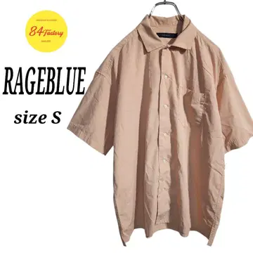 RAGEBLUE 숏 슬리브 레이온 셔츠 반팔 무지 남성용 S