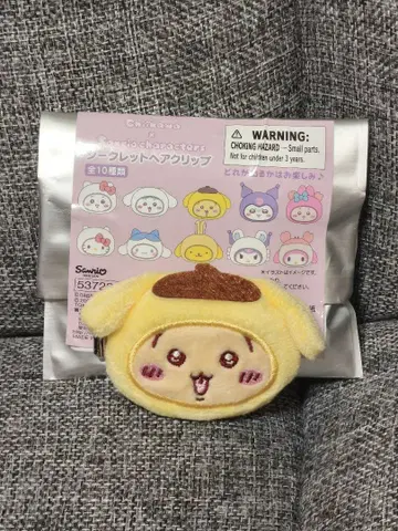 치이카와 (먼작귀) 산리오 콜라보 토끼 시크릿 헤어 클립 폼폼푸딩