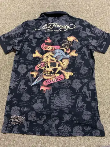 Ed Hardy 피케 셔츠 스컬 디자인