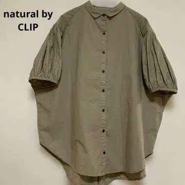 natural by CLIP 베이지 돌먼 소매 반팔 셔츠