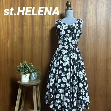 st.HELENA 모노톤 플라워 롱 원피스