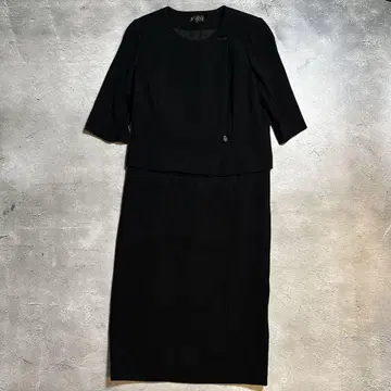 LAPINE 라핀 상복 예복 원피스 반팔 블랙 포멀 여름 M