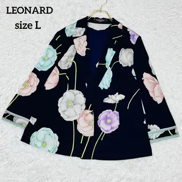 LEONARD 레오나르 캉캉 소재 꽃무늬 자켓 스트레치 L