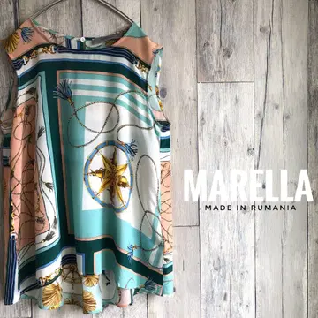 루마니아산 MARELLA 마레라 실크 올 패턴 풀오버 블라우스