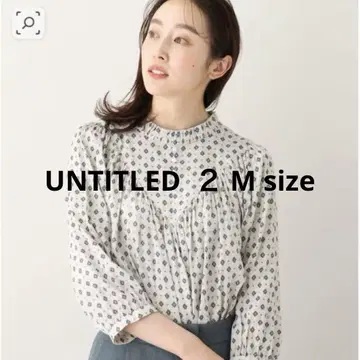 프로방스 패턴 프릴 넥 블라우스 언타이틀 2 M 새상품급