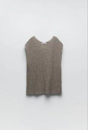 ZARA 인터우븐 니트 베스트 슬리브리스 몰 그레이 썸머 니트