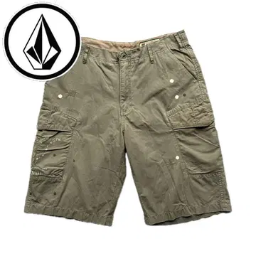 빈티지 VOLCOM SCOUT 카고 숏 팬츠 사이즈 34 올리브