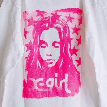 X-girl 엑스걸 빅 프린트 롱 T 화이트 긴팔 여성용