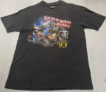 할리데이비슨 90s 두꺼운 티셔츠 오니 페이드 아메카지 누더기