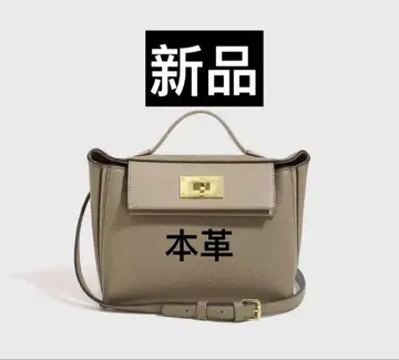 천연 가죽 그레이 가죽 2WAY 핸드백 숄더 스트랩 포함 클러치백