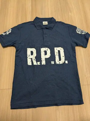 R.P.D. 피케 셔츠 M 네이비 유니버설 스튜디오 재팬 바이오