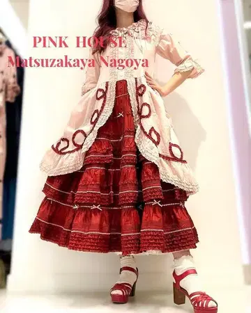 배색 프릴 레이스 원피스 PINKHOUSE 핑크하우스