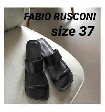 FABIO RUSCONI 파비오 루스코니 더블 스트랩 샌들 블랙 37