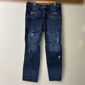 마리떼 프랑소와 저버 데미지 가공 다크 블루 스트레이트 데님