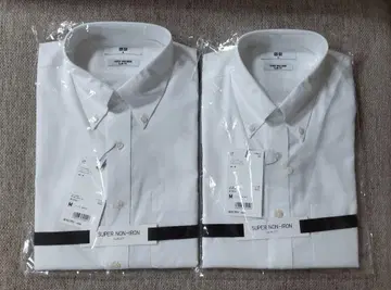 새상품 유니클로 파인 크로스 다리미 필요 없는 슬림 핏 셔츠 긴팔 2장
