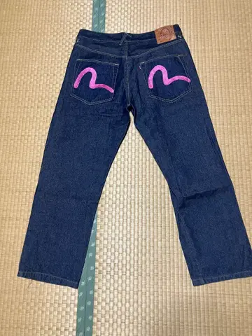 에비수 데님 청바지 핑크 카모메 SIZE38