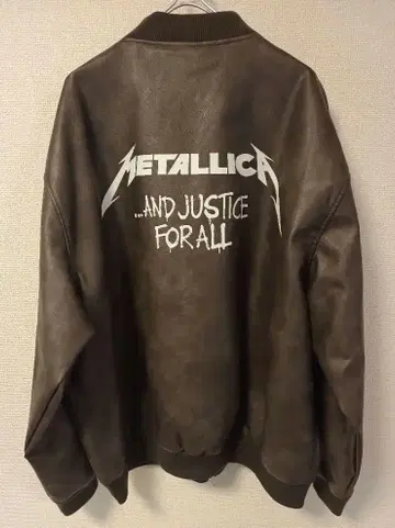 METALLICA 가죽 자켓 LL 사이즈 다크 브라운