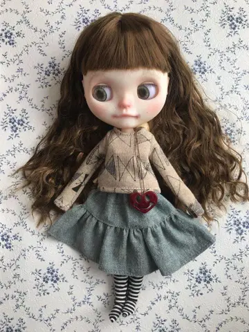 브라이스 Blythe 리카짱 아웃핏 데님 스커트 상의