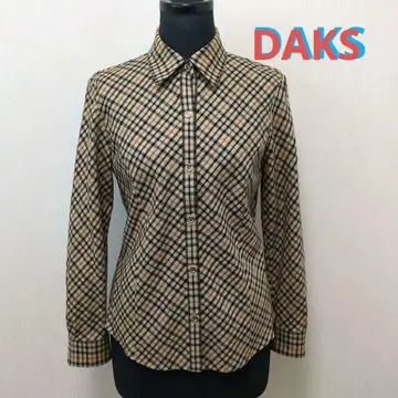 DAKS 베이지 계열 체크 긴팔 셔츠