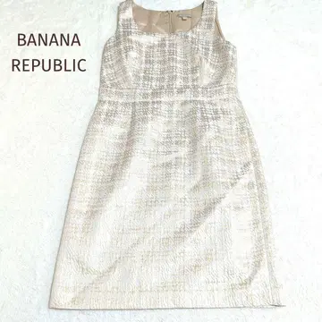 212 BANANA REPUBLIC 골드 계열 자카드 원피스