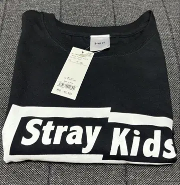 StrayKids WEGO 콜라보 티셔츠 M 사이즈 블랙 M 사이즈