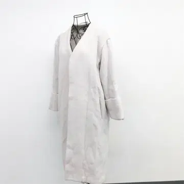 미라 오웬 롱 코트 아우터 XS 라이트 베이지 양모 혼방 심플